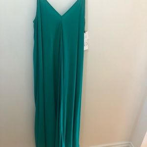 Zara M-L teal flowy maxi dress